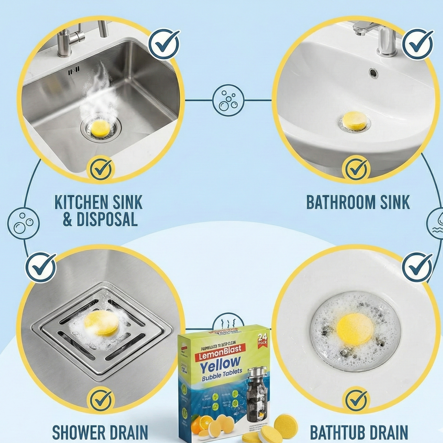 Lemon Blast Yellow Bubble Tablets (24pc)