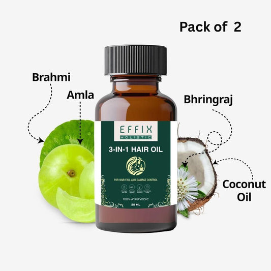 3‑in‑1 Ayurvedic Hair Oil | Chemical-Free | With 30+ Ayurvedic Herbs ( Buy 1 Get 1 Free )