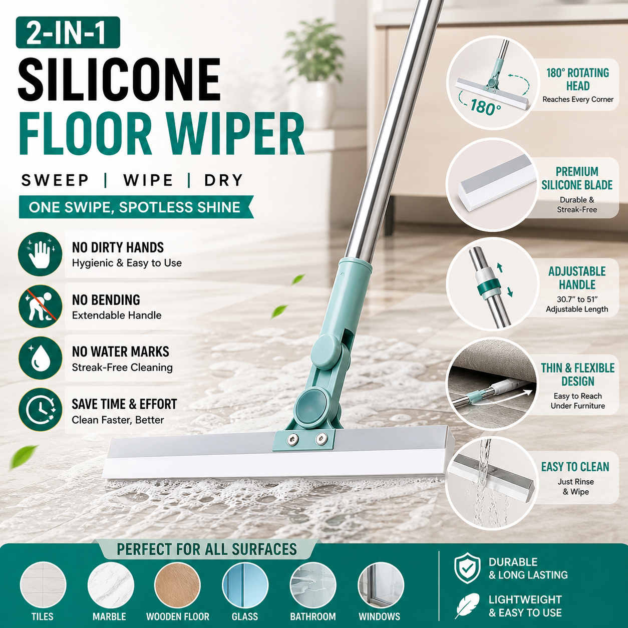 EasyPress Silicone Wiper| FlexiWipe | 180° Rotating Head