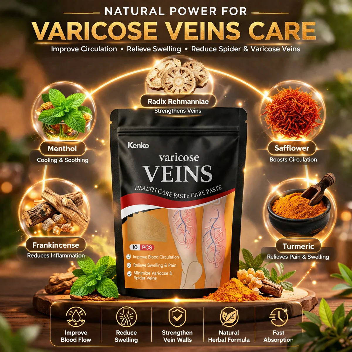 Varicose Vein Patches | Natural Herbal Therapy for Swelling, Fatigue & Vein Health