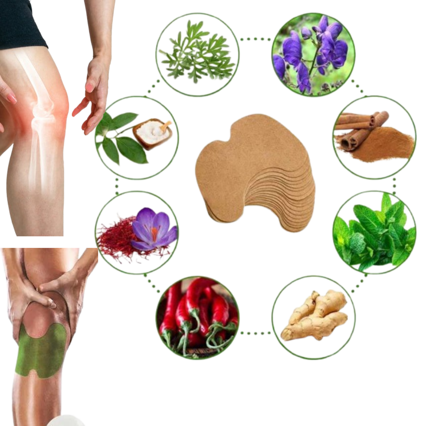 Japanese Herbal Knee Pain Relief Patches Pack of 20