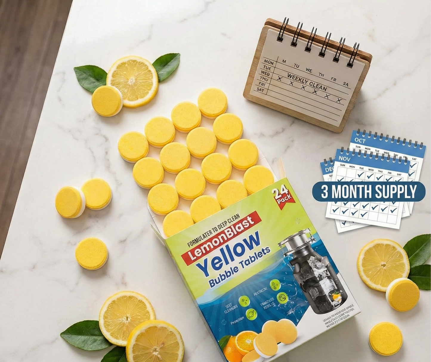 Lemon Blast Yellow Bubble Tablets (24pc)