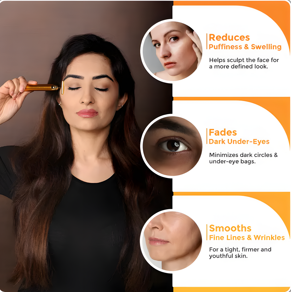 24K Gold Electric Facial Massage Roller