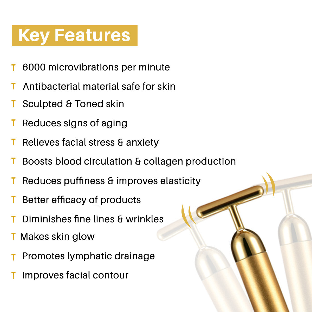 24K Gold Electric Facial Massage Roller