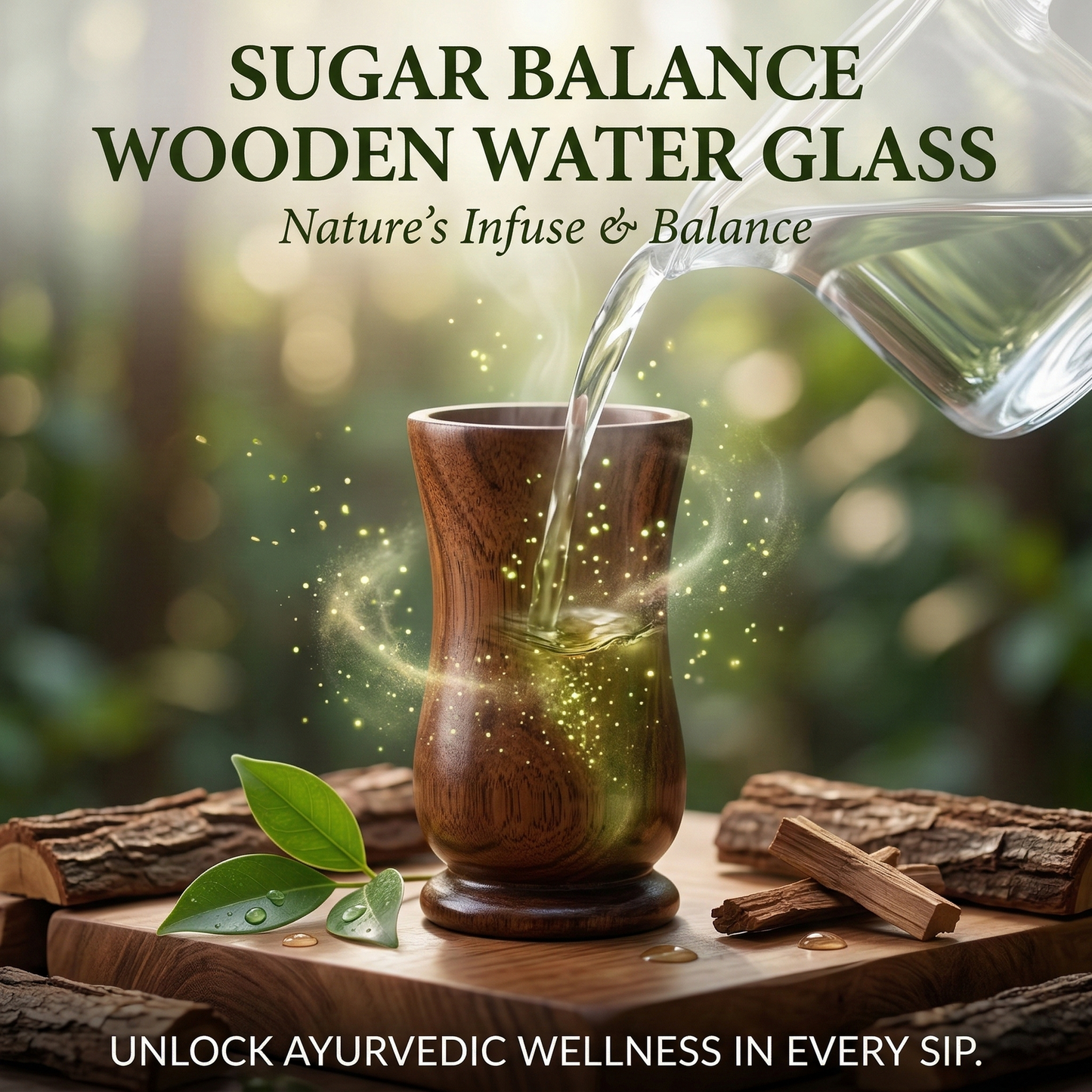 Daily Wellness Wooden Glass(100% Ayurvedic)